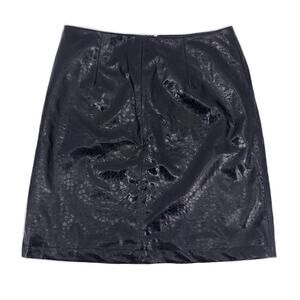 Y2k black vinyl mini skirt 2000s vintage